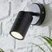 Revive Outdoor Black Adjustable Wall Spotlight profile small image view 2 