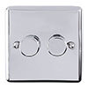 Revive Twin Dimmer Light Switch - Polished Chrome profile small image view 1 