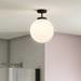 Revive Matt Black 1 Light Semi-Flush Bathroom Ceiling Light profile small image view 2 