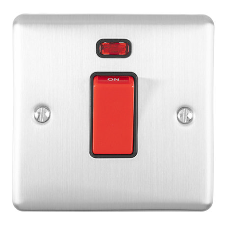Revive 45A Switch with Neon Power Indicator Satin Steel/Black