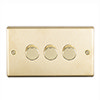 Revive 3 Gang 2 Way Dimmer Light Switch - Brushed Brass profile small image view 1 