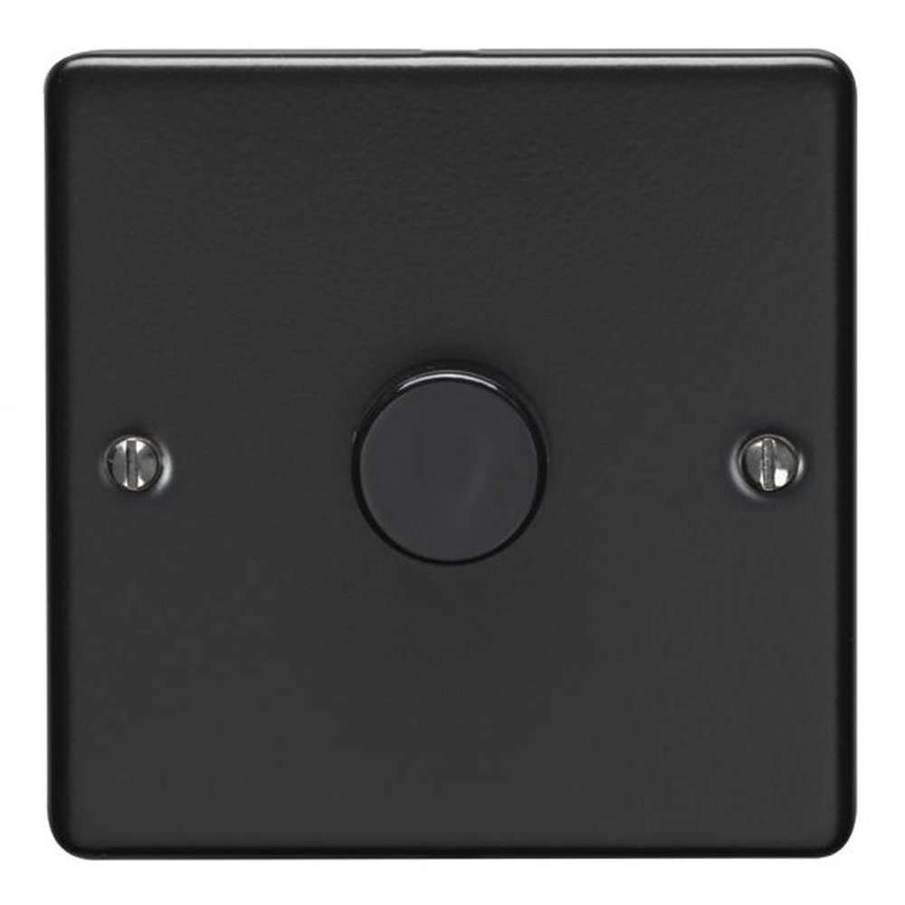 Revive Single Dimmer Light Switch Matt Black RV35BLA Victorian