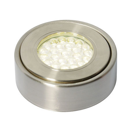 Revive Round LED Under Cabinet Light Satin Nickel