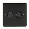 Revive Twin Dimmer Light Switch - Matt Black profile small image view 1 