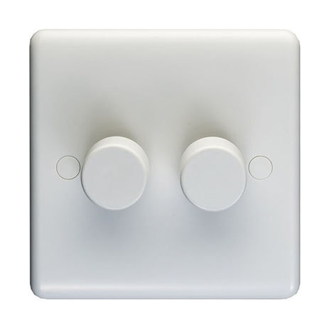 Revive Twin Dimmer Light Switch - White