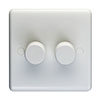 Revive Twin Dimmer Light Switch - White profile small image view 1 