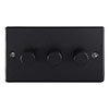 Revive 3 Gang 2 Way Dimmer Light Switch - Matt Black profile small image view 1 