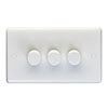 Revive 3 Gang 2 Way Dimmer Light Switch - White profile small image view 1 