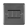 Revive 3 Gang 2 Way Light Switch - Black Nickel profile small image view 1 