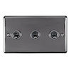 Revive 3 Gang 2 Way Toggle Light Switch - Black Nickel profile small image view 1 