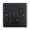 Revive 1 Gang Switched Socket - Matt Black profile small image view 1 