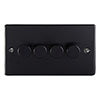 Revive 4 Gang 2 Way Dimmer Light Switch - Matt Black profile small image view 1 
