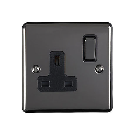 Revive Single Plug Socket - Black Nickel