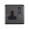 Revive 1 Gang Switched Socket - Black Nickel profile small image view 1 