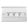 Revive 4 Gang 2 Way Dimmer Light Switch - Satin Steel profile small image view 1 