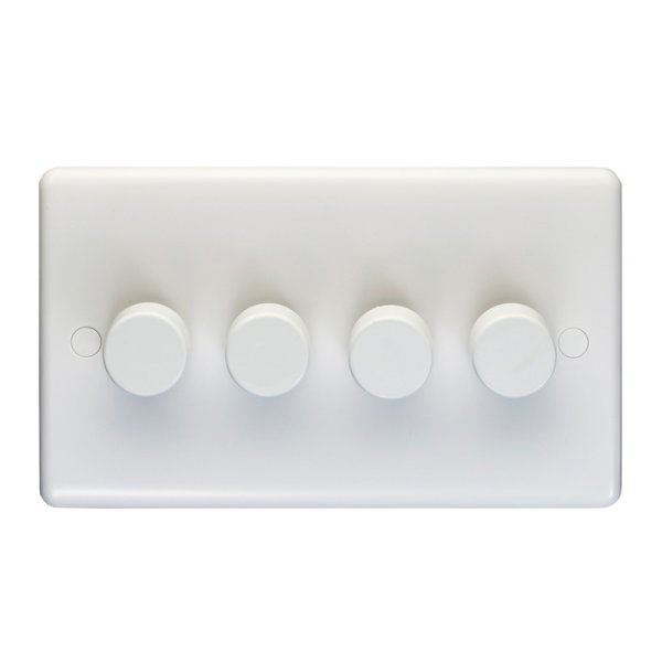 Revive 4 Gang 2 Way Dimmer Light Switch - White