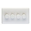 Revive 4 Gang 2 Way Dimmer Light Switch - White profile small image view 1 