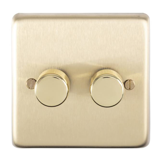 Revive Twin Dimmer Light Switch -  Brushed Brass