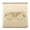 Revive Twin Dimmer Light Switch - Brushed Brass profile small image view 1 