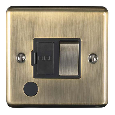 Revive Switched Fused Spur with Flex Outlet Antique Brass/Black