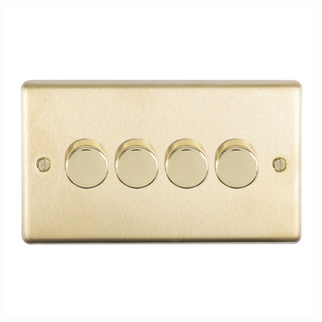 Revive 4 Gang 2 Way Dimmer Light Switch - Brushed Brass