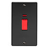 Revive 45 Amp Double Plate Cooker Switch with Neon Power Indicator Matt Black/Black profile small image view 1 