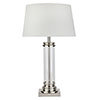 Revive Silver & Glass Column Table Lamp with Cream Shade profile small image view 1 