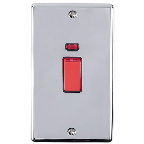  Revive 45A Cooker Switch Double Plate with Neon Polished Chrome