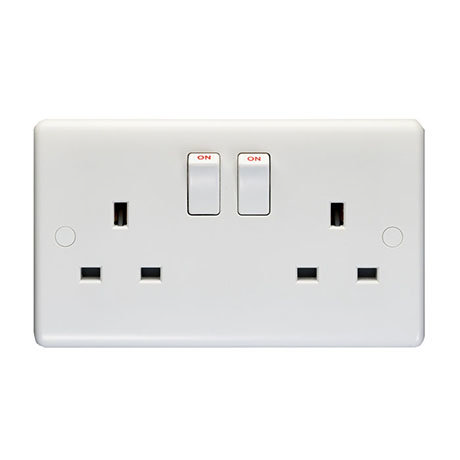 Revive 2 Gang Switched Socket - White