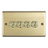 Revive 4 Gang 2 Way Toggle Light Switch - Brushed Brass profile small image view 1 