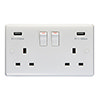 Revive Twin Plug Socket with USB White profile small image view 1 