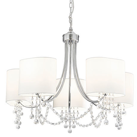 Height Adjustable Square Chandelier Lamp White Fabric Shade 6 Lights Modern Hanging Light in Chrome Height Adjustable Square Chandelier Lamp White Fabric Shade 6 Lights Modern Hanging Light in Chrome