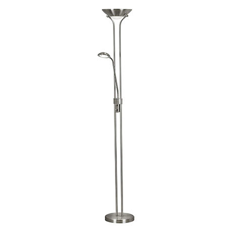 Revive Satin Silver Mother & Child LED Floor Lamp