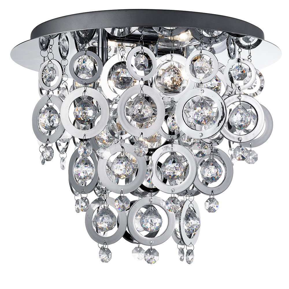 Revive Chrome Rings Flush Chandelier Ceiling Light