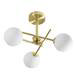 Revive Satin Brass/Opal Glass 3-Light Cross Arm Ceiling Light profile small image view 2 