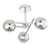 Revive Chrome/Smoked Glass 3-Light Cross Arm Ceiling Light profile small image view 1 