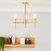 Revive Satin Brass 3-Light Bathroom Ceiling Light with Glass Cylinder Shades profile small image view 3 