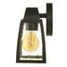 Revive Outdoor Small Matt Black Wall Light with Seeded Glass Diffuser profile small image view 2 