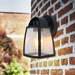 Revive Outdoor Small Matt Black Wall Light with Seeded Glass Diffuser profile small image view 5 