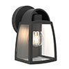 Revive Outdoor Small Matt Black Wall Light with Clear Glass Diffuser profile small image view 1 