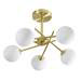 Revive Satin Brass/Opal Glass 5-Light Cross Arm Ceiling Light profile small image view 2 