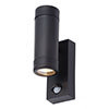 Revive Outdoor Black Up & Down Wall Light with PIR Sensor profile small image view 1 