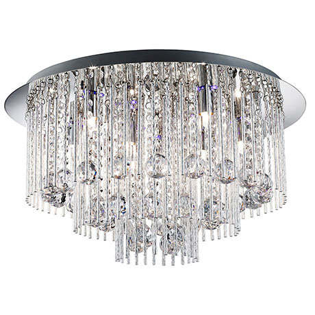 Revive Chrome LED Flush Crystal Light with Remote Control