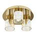 Revive Satin Brass/Champagne Glass 3-Light Plate Ceiling Light profile small image view 2 