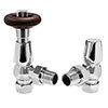 Fairport Angled Traditional Thermostatic Radiator Valves - Chrome profile small image view 1 