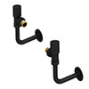 Arezzo Round Angled Radiator Valves incl. Curved Angled Pipes - Matt Black profile small image view 1 