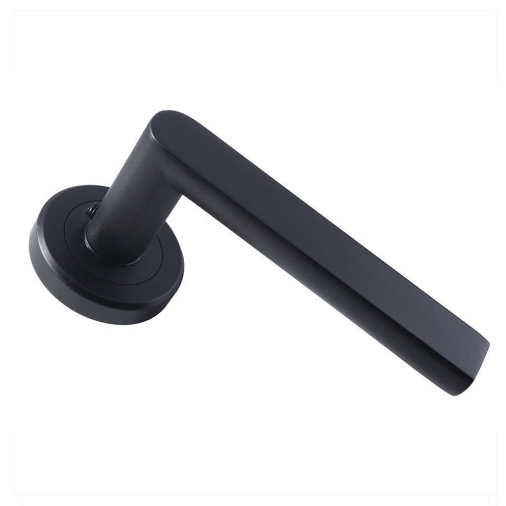 Revive Nino Round Lever Door Handles Matt Black