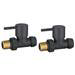 Arezzo Round Straight Radiator Valves incl. Curved Angled Pipes - Anthracite profile small image view 2 