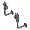 Arezzo Round Straight Radiator Valves incl. Curved Angled Pipes - Anthracite profile small image view 1 