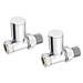 Arezzo Round Straight Radiator Valves incl. Curved Angled Pipes - Chrome profile small image view 4 